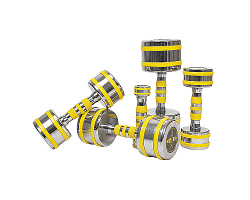 Гантель хромована inSPORTline Yellsteel 10 кг Гантель хромована inSPORTline Yellsteel 10 кг