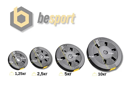 Гантелі розбірні Besport PowerPro, 22 кг