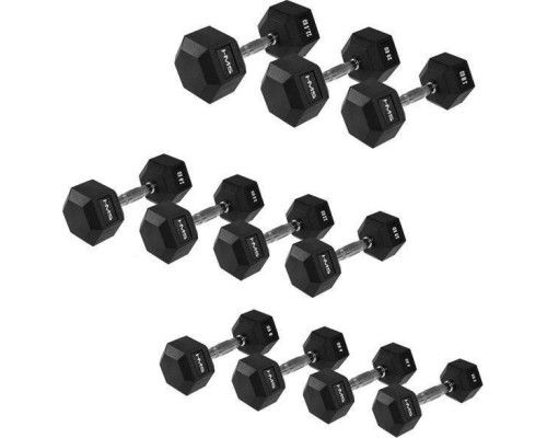 Гантелі шестигранні HMS Hex Pro 2 х 2-22,5 кг
