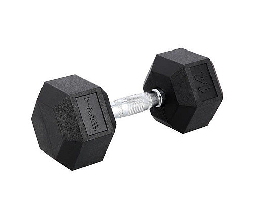 Гантель шестигранна HMS HEX PRO BLACK, 14 кг