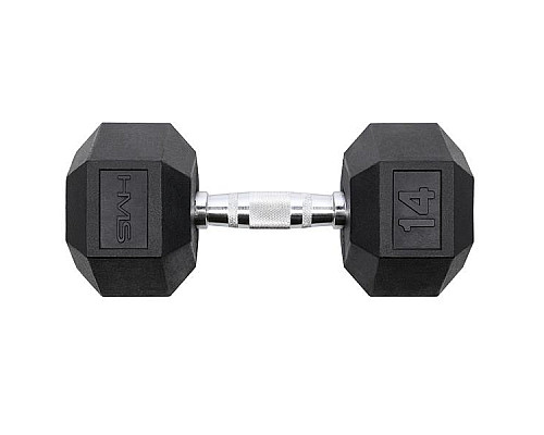 Гантель шестигранна HMS HEX PRO BLACK, 14 кг