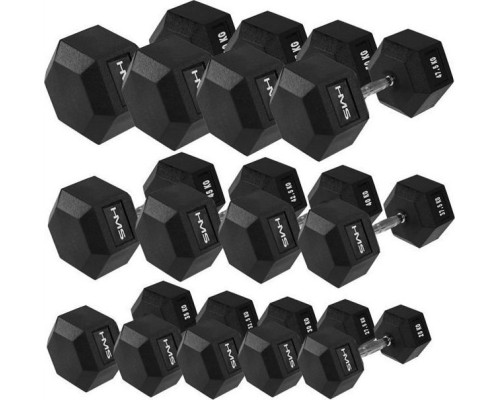 Гантелі шестигранні HMS Hex Pro 2 х 25-60 кг