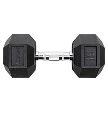 Гантель шестигранна HMS HEX PRO BLACK, 16 кг
