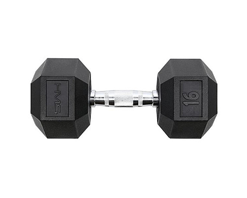Гантель шестигранна HMS HEX PRO BLACK, 16 кг