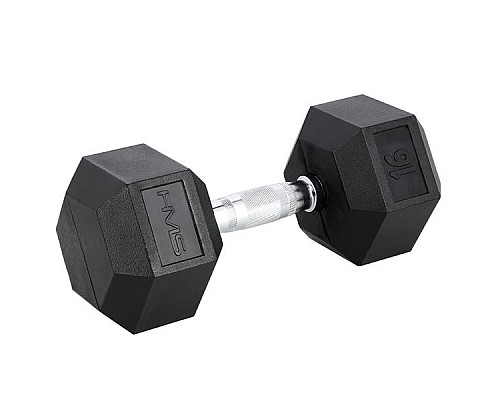 Гантель шестигранна HMS HEX PRO BLACK, 16 кг