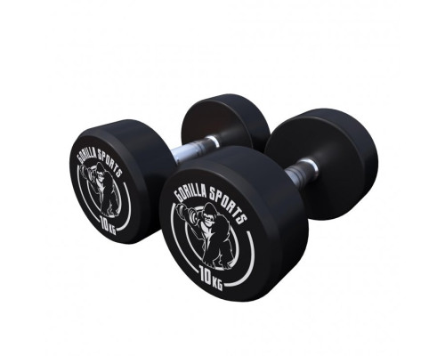 Гантелі прогумовані Gorilla Sports 100278-00008-0109 2 x 10 кг
