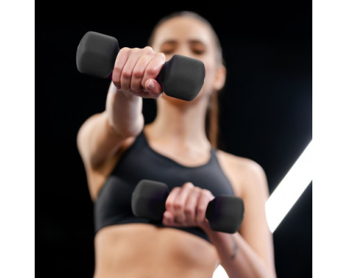 Гантелі неопренові Gymtek Hex 2 х 4 кг, чорний