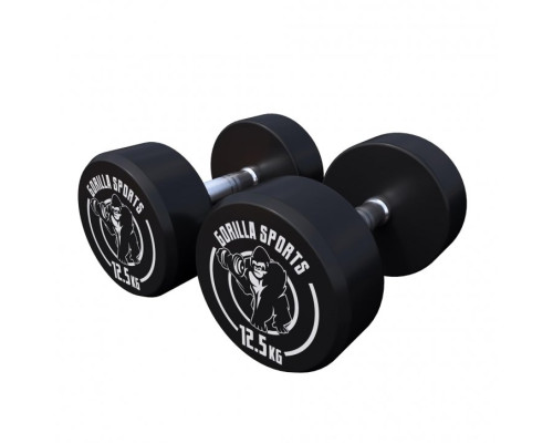 Гантелі прогумовані Gorilla Sports 2 x 12,5 кг