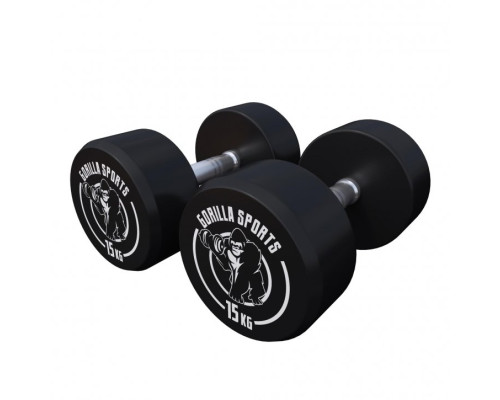 Гантелі прогумовані Gorilla Sports 2 x 15 кг