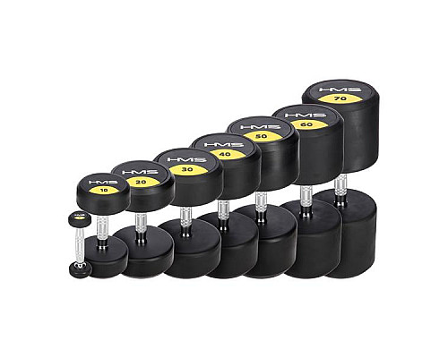 Гантель прогумована HMS HG PRO, 70 кг