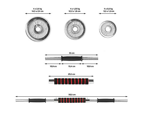 Гантелі розбірні в кейсі HMS STC21, 20 кг