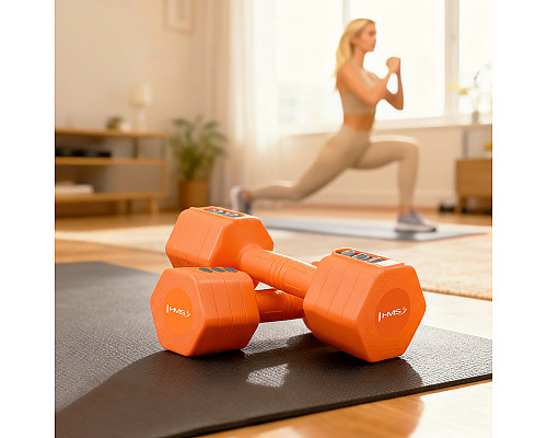 Гантелі шестигранні розбірні HMS HL03 2 x 2,5 кг, оранжеві
