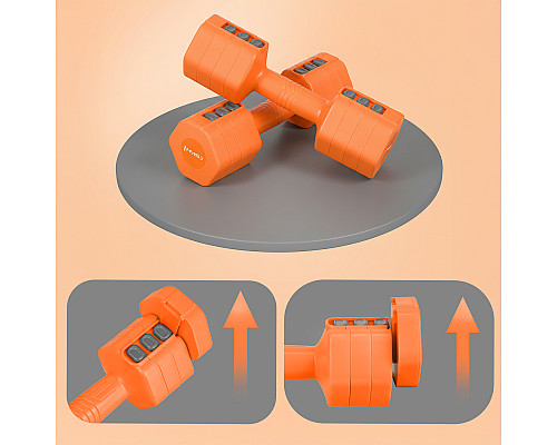Гантелі шестигранні розбірні HMS HL03 2 x 2,5 кг, оранжеві
