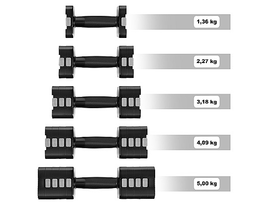 Гантелі розбірні HMS HL02 2 x 5 кг, чорні