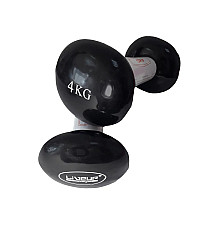 Гантелі вінілові LiveUp Vinyl Egg Head 2 х 4 кг, чорні