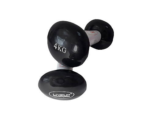 Гантелі вінілові LiveUp Vinyl Egg Head 2 х 4 кг, чорні