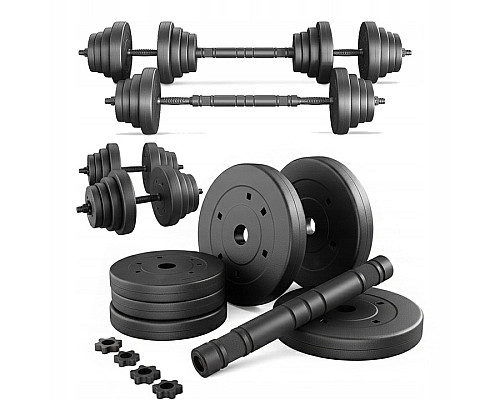 Гантелі розбірні бітумні Abarqs HC-40 зі з'єднувачем для штанги, 2 х 20 кг