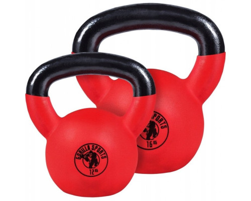 Гирі чавунні Gorilla Sports 12 кг, 16 кг