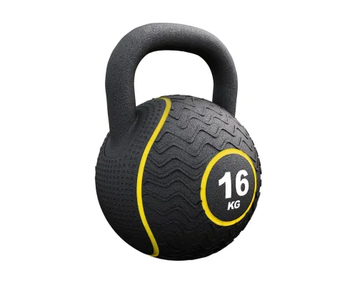Гиря прогумована Gorilla Sports 16 кг, чорна