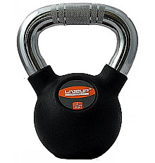 Гиря RUBBER KETTEL DUMBELL 6 кг, чорна 