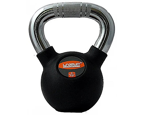 Гиря RUBBER KETTEL DUMBELL 6 кг, чорна