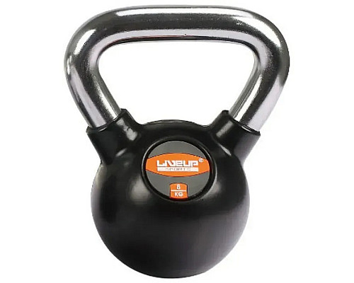 Гиря RUBBER KETTEL DUMBELL 8 кг, чорна