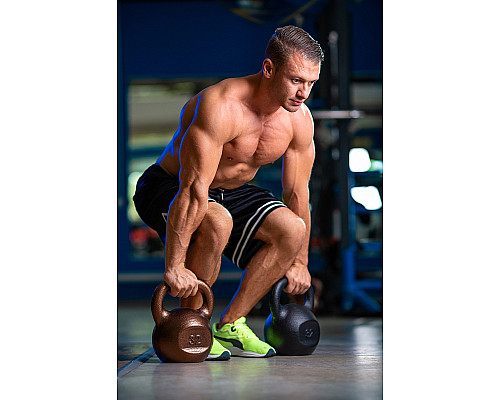 Гиря чавунна RN-SPORT 8 кг, коричнева