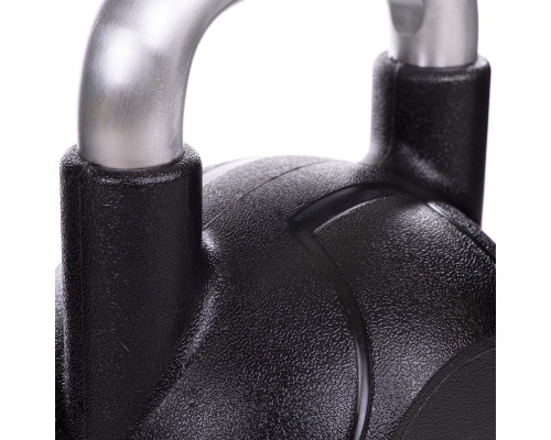 Гиря PU з хромованою ручкою Кроссфіт Zelart TA-2681-18 18кг (MD2220-18) (PU, чорний)