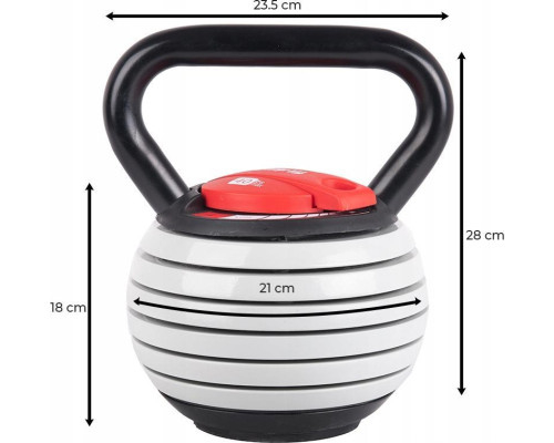 Гиря Fit4Med Kettlebell Ball чавунна, регульована 3,5-18,1