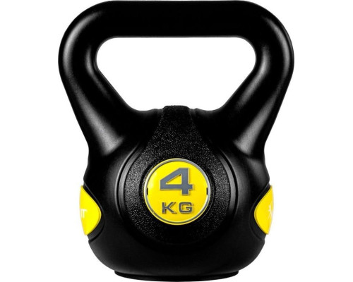 Гиря Movit Kettlebell Dumbbell - 4 кг, чорний / жовтий