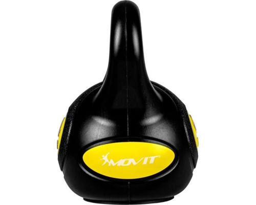 Гиря Movit Kettlebell Dumbbell - 4 кг, чорний / жовтий