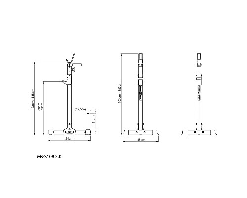 Багаторівневі стійки для штанги (2 шт.) з асистентом MS-S108 2.0 - Marbo Sport Багаторівневі стійки для штанги (2 шт.) з асистентом MS-S108 2.0 - Marbo Sport