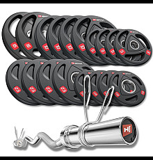 Набір олімпійський Hop-Sport PRO 115 кг з W-подібним грифом
