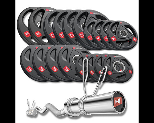 Набір олімпійський Hop-Sport PRO 115 кг з W-подібним грифом