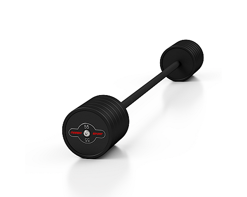 Сталева гумова штанга 55 кг чорний- Marbo Sport<br>