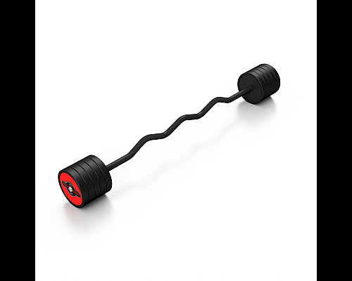 Штанга Steel Rubber Curl 45 кг червона - Marbo Sport