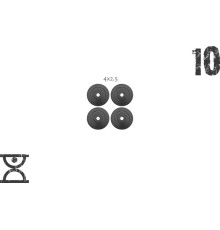 Набір 10 кг (4x2.5) дисків, RN Sport покритих пластиком (31 мм)