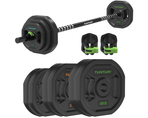 Набір штанги та обтяження Tunturi Aerobic Pump 20 кг, чорний