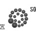 Набір 50 кг (2 по 10, 8 по 2,5, 8 по 1.25) дисків, RN Sport покритих пластиком (31 мм)