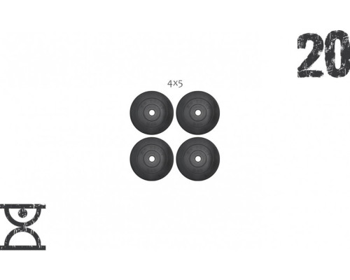 Набір 20 кг (4x5) дисків, покритих пластиком (31 мм)