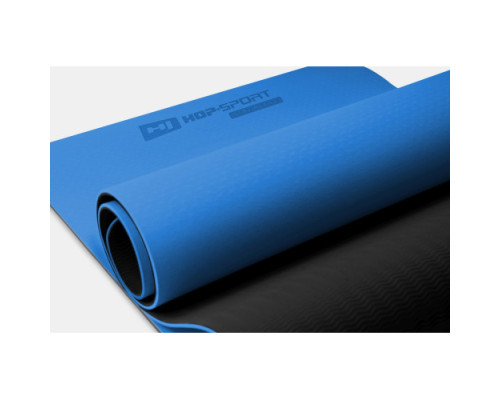 Килимок для фітнесу та йоги Hop-Sport HS-T006GM TPE 0,6 см синій