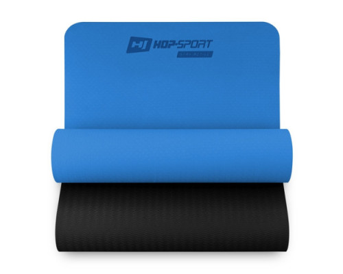 Килимок для фітнесу та йоги Hop-Sport HS-T006GM TPE 0,6 см синій