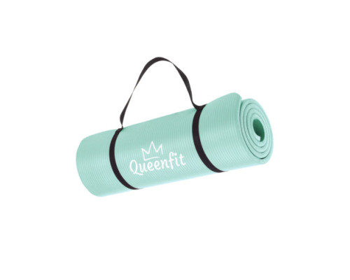 Килимок для фітнесу та йоги Queenfit NBR 1,5 см бірюзовий