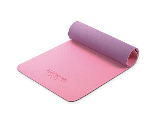Килимок (мат) для фітнесу та йоги Queenfit Premium TPE 0,6 см рожево-фіолетовий Килимок (мат) для фітнесу та йоги Queenfit Premium TPE 0,6 см рожево-фіолетовий