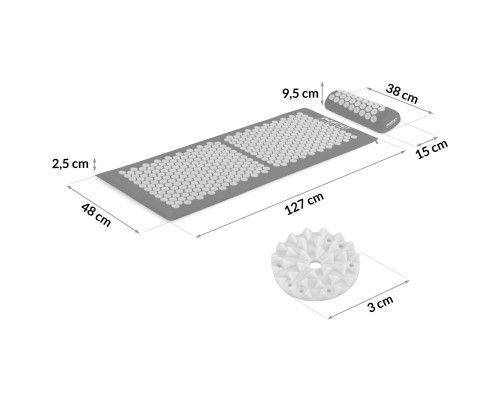 Акупунктурний килимок  Neo-Sport NS-901 чорно-сірий