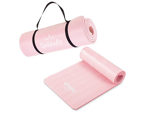 Килимок (мат) для фітнесу та йоги Queenfit NBR 1,5 см рожевий Килимок (мат) для фітнесу та йоги Queenfit NBR 1,5 см рожевий
