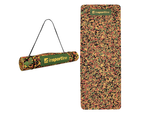 Гімнастичний килимок inSPORTline Camu 173x61x0,4 cm - коричневий камуфляж