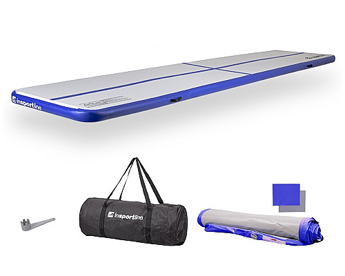 Килимок надувний Airtrack inSPORTline Airstunt 500x100x10 см, біло-синій