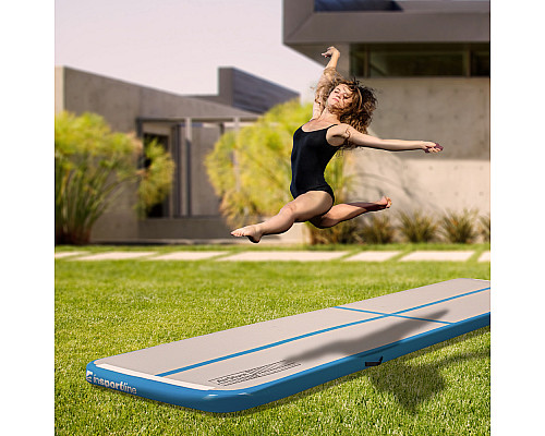 Килимок надувний Airtrack inSPORTline Airstunt 500x100x10 см, біло-синій