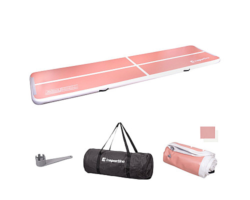 Килимок надувний Airtrack inSPORTline Airstunt 500x100x10 см, рожевий